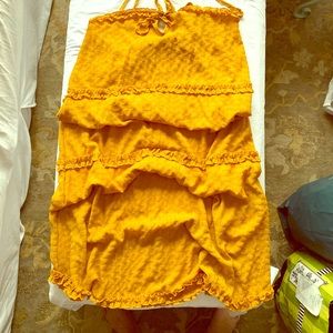 NWOT Mustard spaghetti strap midi dress